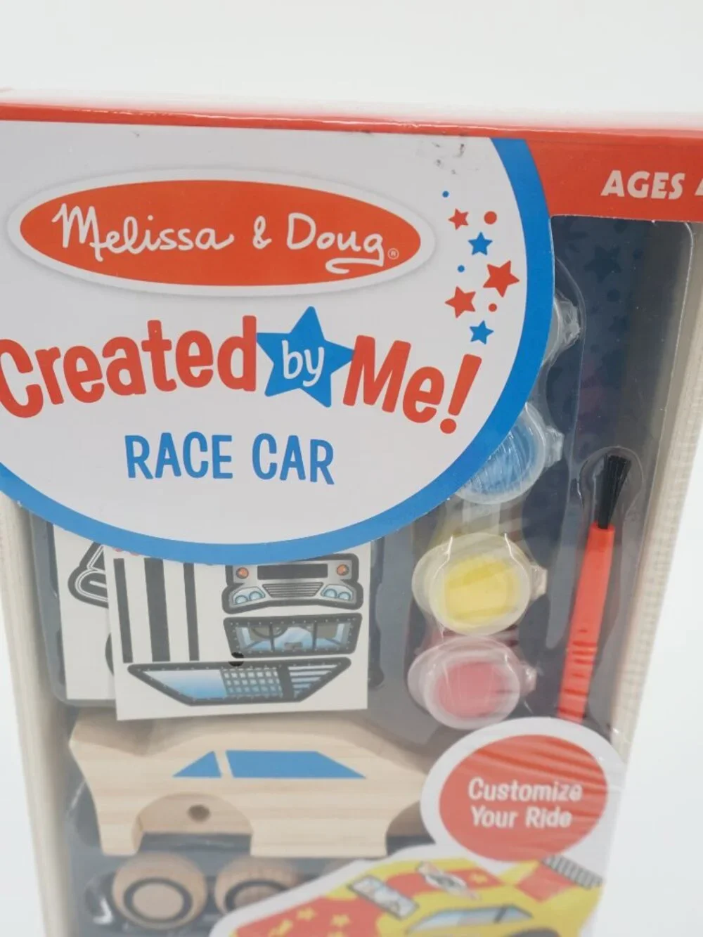 NEW! Melissa & Doug Decorate Your Own Wooden Race Car NEW SEALED
